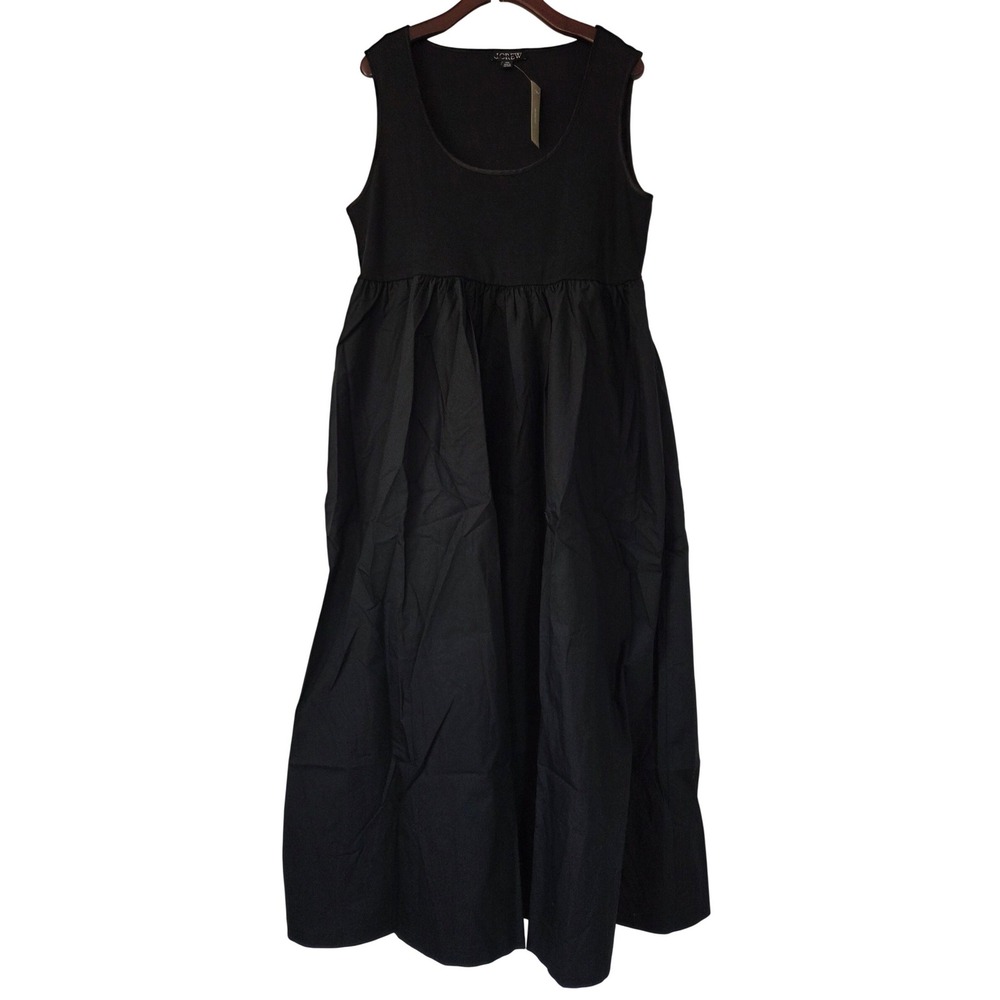 J. Crew‎ Scoopneck Mixy Dress Midi Size XXL Black NWT $148 CN606